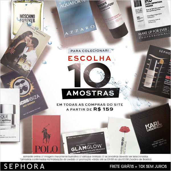 10 amostras na sephora
