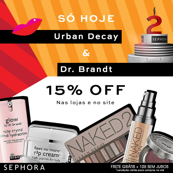 15% OFF em Urban Decay e Dr. Brandt