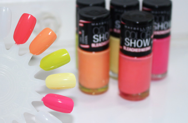 Linha Bleached Neons color show Maybelline no esmalte da semana