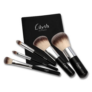 Lilyth Cosmetic Bag with Mini Brushes Collection 1set,