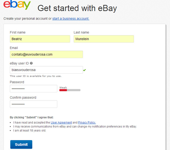 Como se cadastrar no Ebay